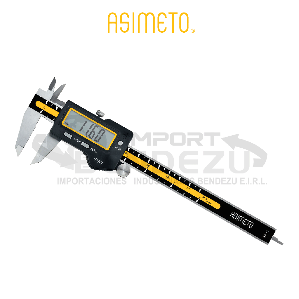 CALIBRADOR  DIGITAL IP67  0-150MM/0-6" ASIMETO 301-06-1