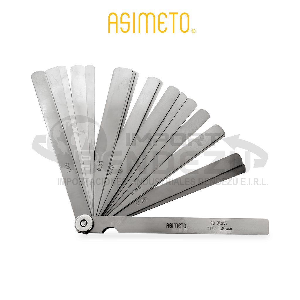 CALIBRADOR D/LAMINA 0.05-1.00MMX200MM (20PZAS) ASIMETO 605-74-1