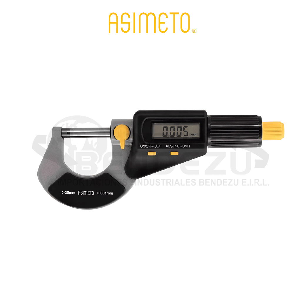 MICROMETRO EXT DIGITAL 0-25MM X 0.001MM ASIMETO 116-01-0