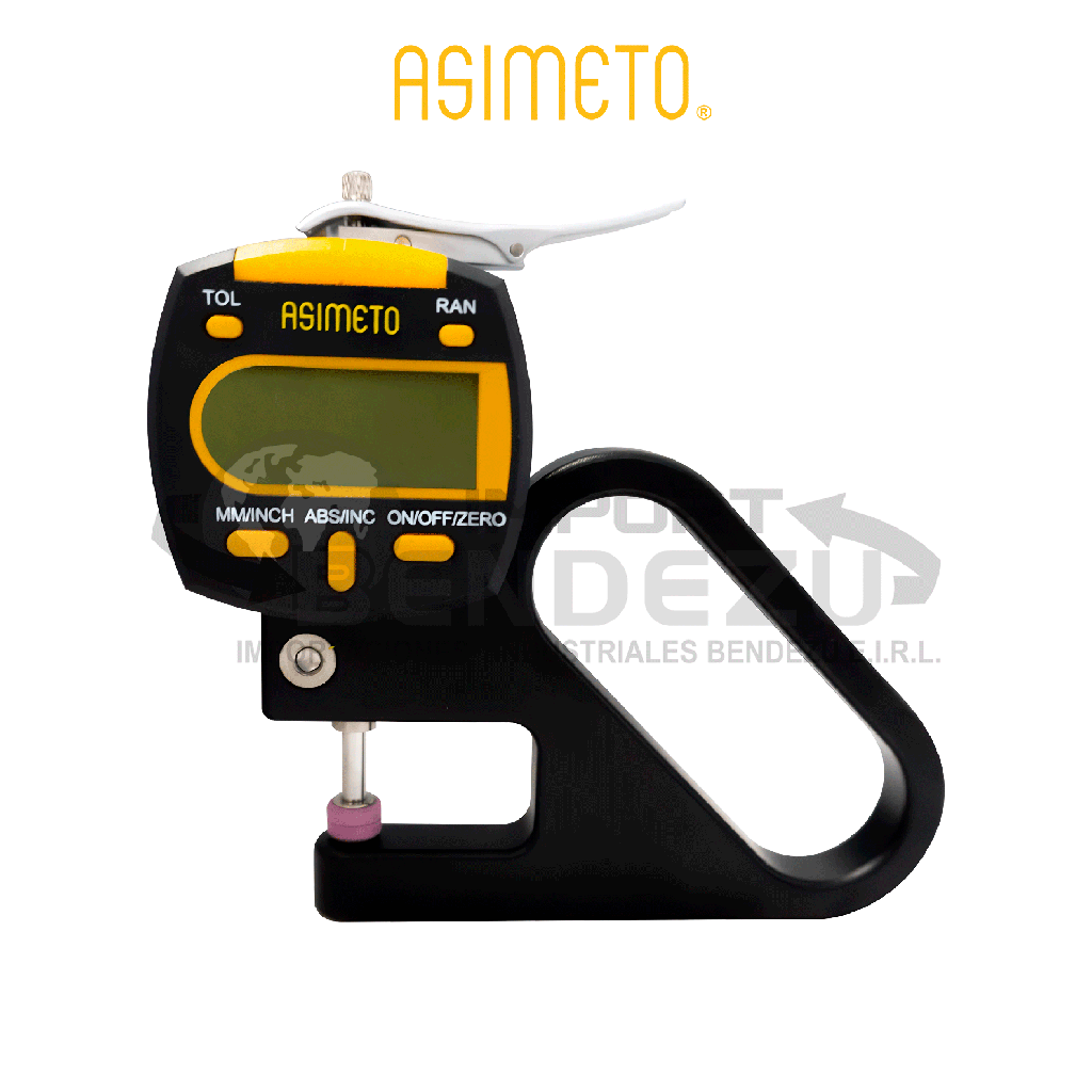 MEDIDOR D/ESPESOR DIGITAL C/PUNTA PLANA 0-0.4"/0-10MM X 0.01MM ASIMETO 495-01-2