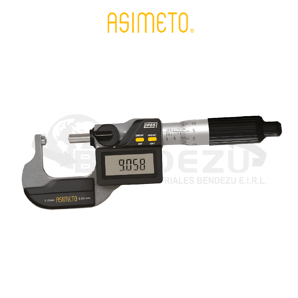 MICROMETRO EXT DIGITAL P/REDONDA IP65 0-25MM X 0.001MM ASIMETO 147-01-2